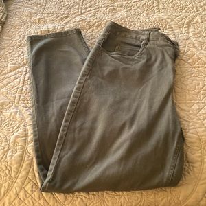 Talbots size 10P- 5 pocket jeans in olive green. High rise- straight leg.